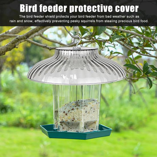 Plastic Protective Dome Cover for Hanging Birds Feeder Weatherproof Hummingbird Feeder Rain Guard Squirrel Baffle for Outside