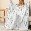 Lightweight Flannel Blanket - Soft, Skin-friendly Warm Floral Throw, Cozy Home Decor for Christmas, Halloween & Indoor Leisure