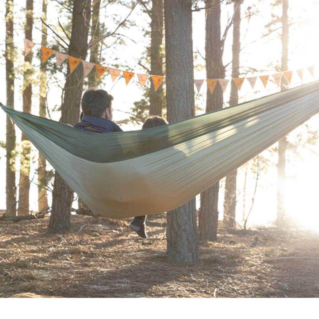 Naturehike Portable Hammock for Outdoor Camping, Lightweight Thick Anti-Rollover Swing Cradle, Light Bean Green - Single Person