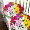 5 Stems Artificial Impatiens Flowers Bouquet for Outdoor UV Resistant Faux Silk Flowers for Outside Front Porch Garden Window Box Planter Decor