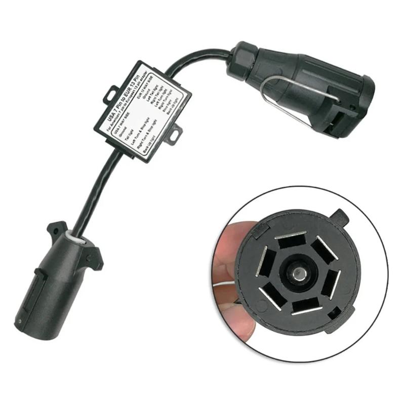 Multifunctional 7 Pin To 13 Pin Trailer Connector Converter for Enhanced Driving Safety Brake And Tail Light Connection