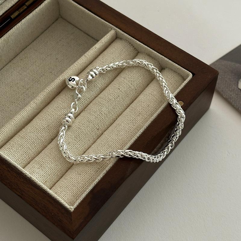 925 Silver Heart Rope Chain Charm Bracelet Korean Top Luxury Quality Jewelry For Women Wedding Accessories