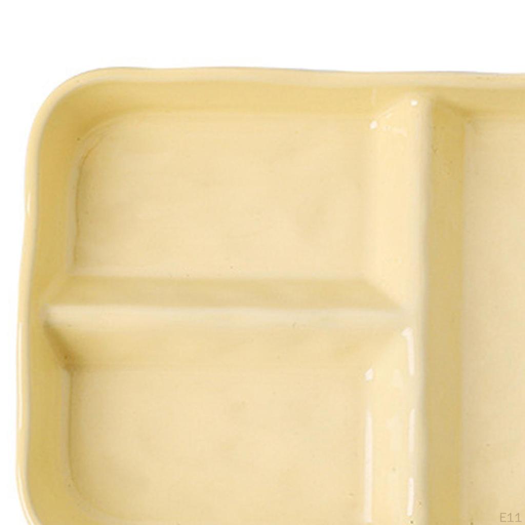 Adult Divided Plate, Serving Tray, Non-Slip Snack Housewarming Gift, Ceramic Tray for