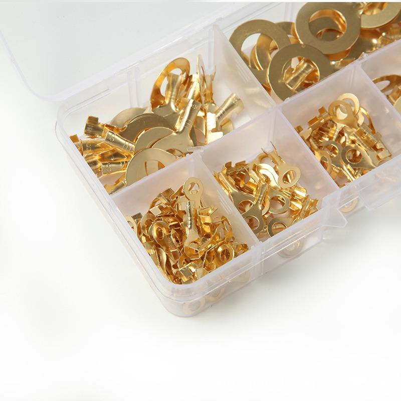 150pcs/set Round Terminal Block DJ431 O-type Lugs Terminals Cold-Pressed Connector Copper Tab Wiring Nose Combination Set High Quality Convenient