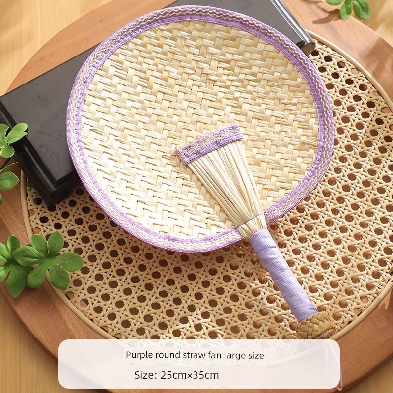 Purely Handmade Wheat Straw Woven Large Fan, Traditional Small Palm Leaf Fan, Dance Hand Fan, Handmade Baby Fan