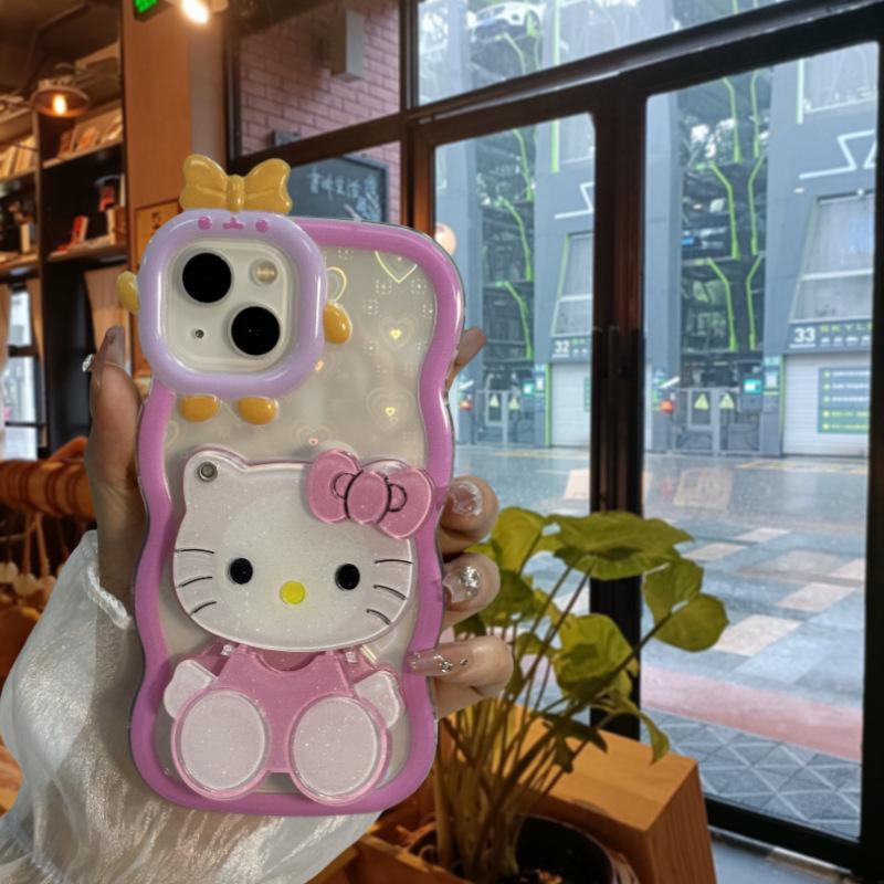 

Hot Sale Wavy Little Monster 17PROMAX/13 Phone Case Holder with Makeup Mirror iPhone 11 Pro