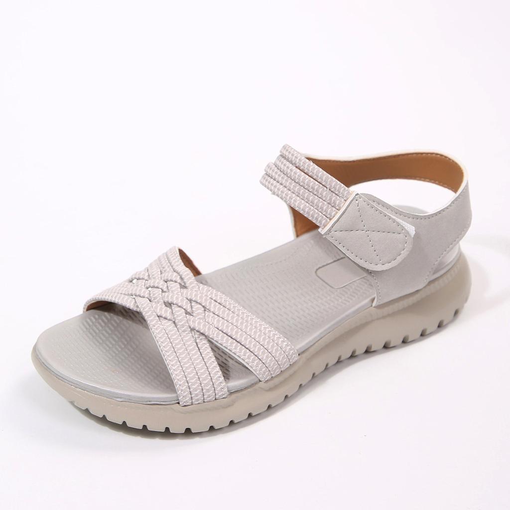 Velcro Slip-on Thick-soled Summer Sandals for Women, Large Size, Beach Shoes