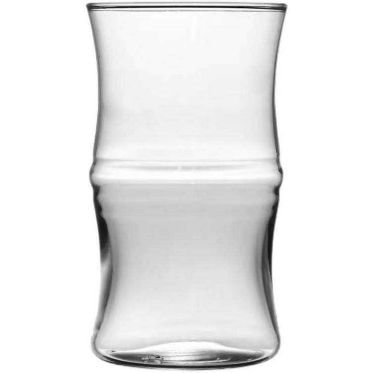 Bamboo Joint High-Temperature Resistant Borosilicate Glass Cup for Iced Americano or Latte