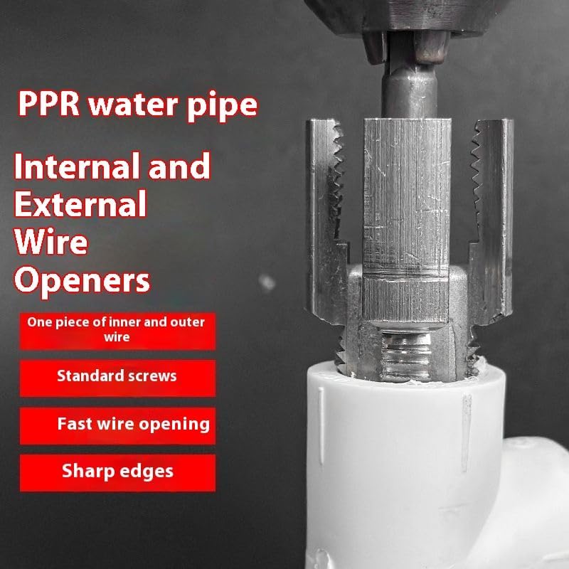 Integrated Internal & External Pipe Threading Tool, 1/2" & 3/4"Water Pipe Inner Hole Thread Opener, Pipe Thread Cutting Tool Regular (3/4inch)