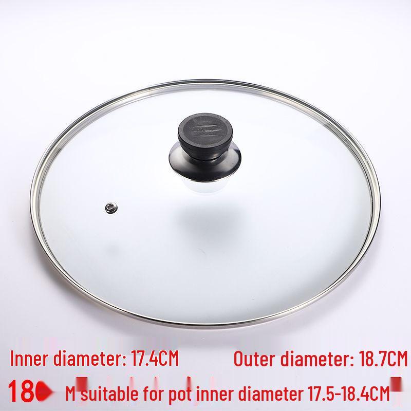 Tempered Glass Explosion-Proof Universal Pot Lid with G-Type Stainless Steel Inner Ring