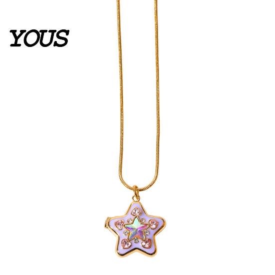 Charming Photo Jewelry Locket Picture Pendant Necklace for Women, Rhinestone Heart/Star Shaped Gift Frame Wife, Girlfriend ,Valentine's Day, Birthday