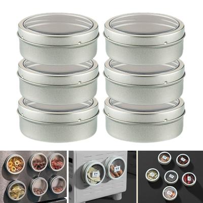 Magnetic Spice Jars Transparent Airtight Containers Seasoning Box with Wall Mount Board Kitchen