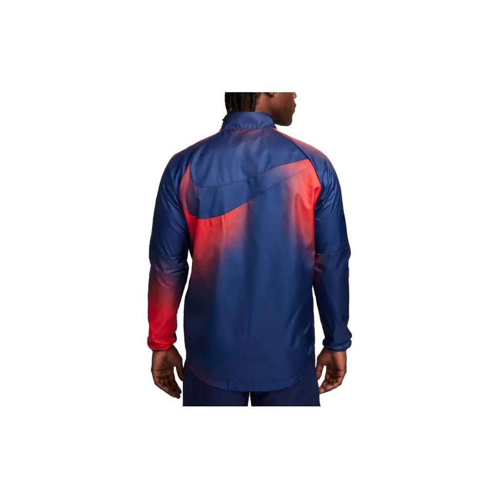 Nike Jachetă Camuflaj Largă cu Guler Înalt Mânecă Scurtă Jachete Bărbați Albastru DV4717-410