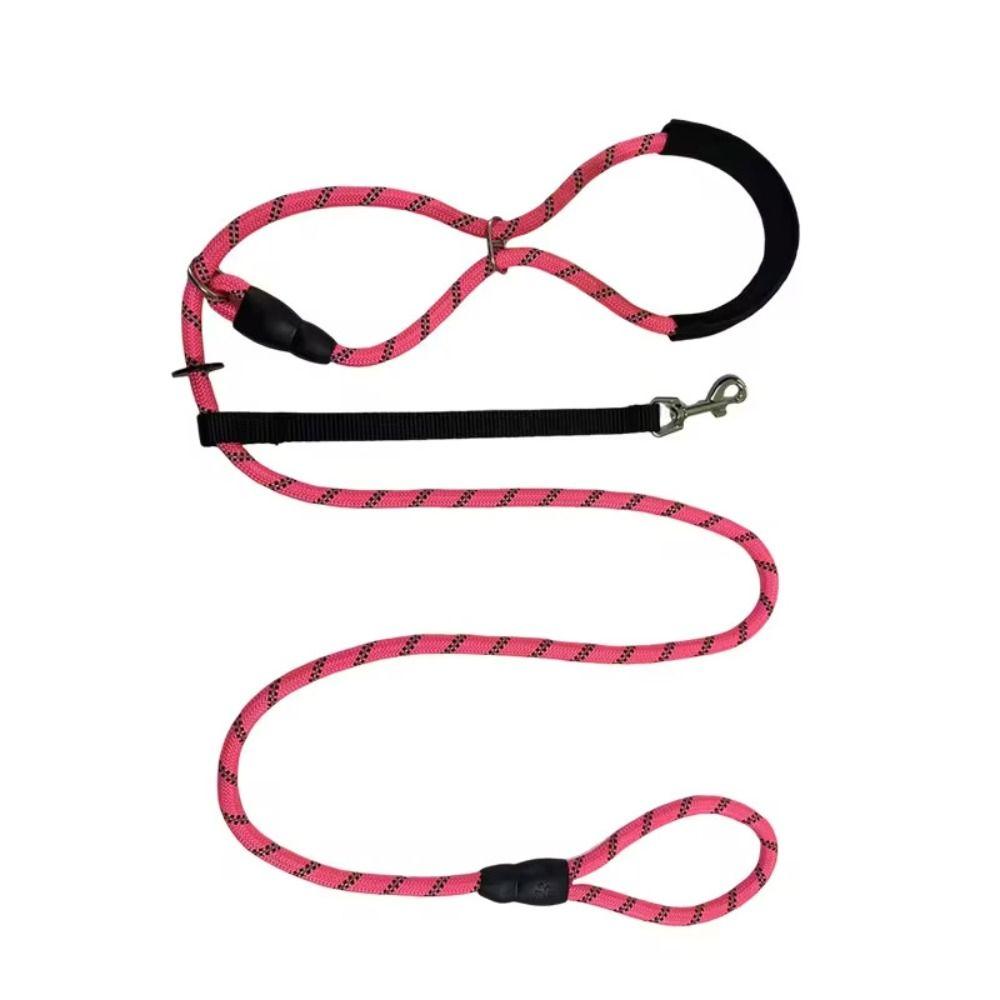 2in1 Dog Collar Muzzle Leash Bite Resistant Elastic Traction Rope Anti-Pull Dog Leash  Pet Supplies