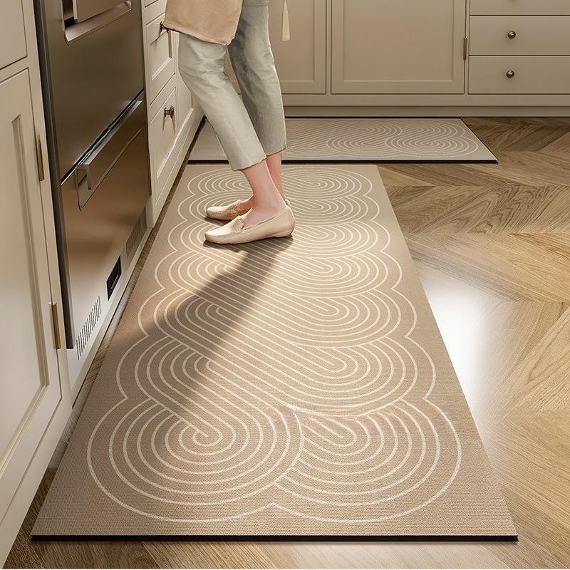 Minimalist Anti-skid Floor Mat for Household Use-Quiet Cream Style Kitchen Floor Mat Bathroom Mat Doormat Carpet Rug