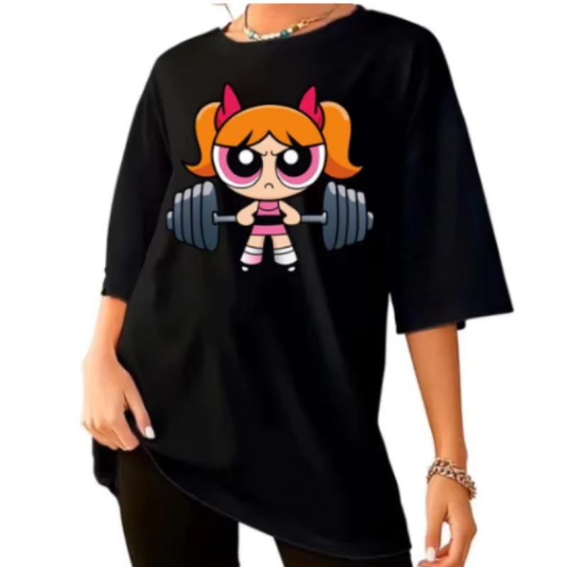 

Girls Super Powerful Blouse Training Streetwear Tshirt Womens Shirt Academy Gym Fitness Tshirt S
