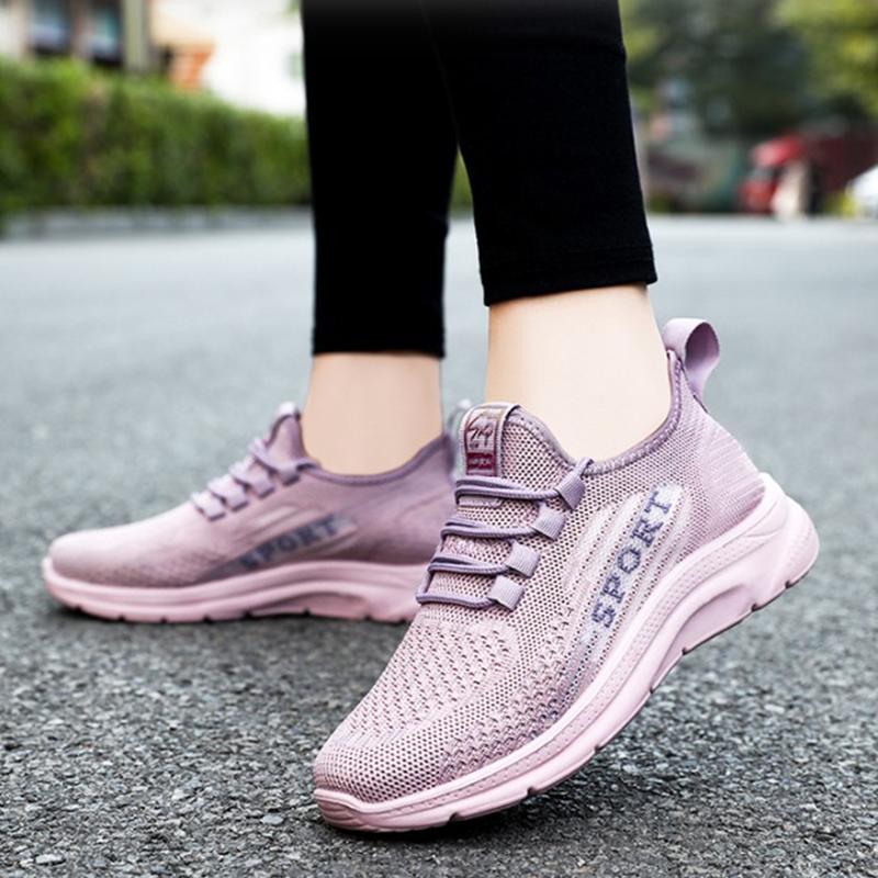 Sneakers  New Fashion Wedge Platform Plus Size Casual Sports Shoes Women Lace-Up Mesh Breathable Women'S Vulcanized Shoes