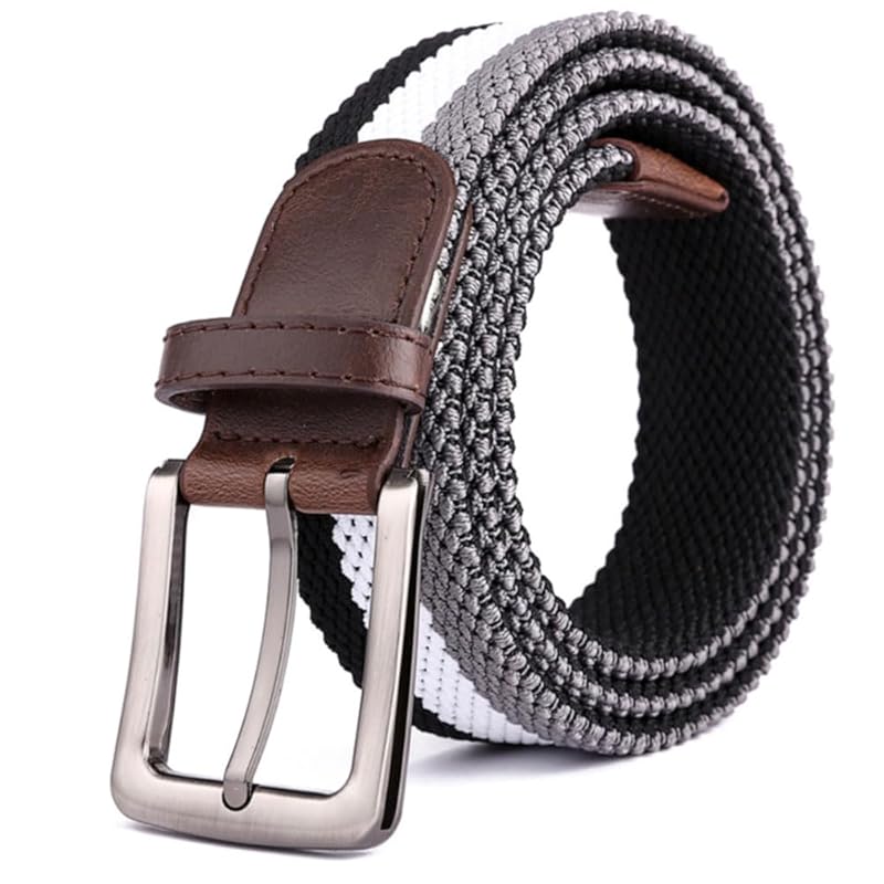 

[FREESE] belt men s braid mesh elastic rubber free size Moisture wicking and quick drying gentleman business casual golf Reinforced buckle type (black