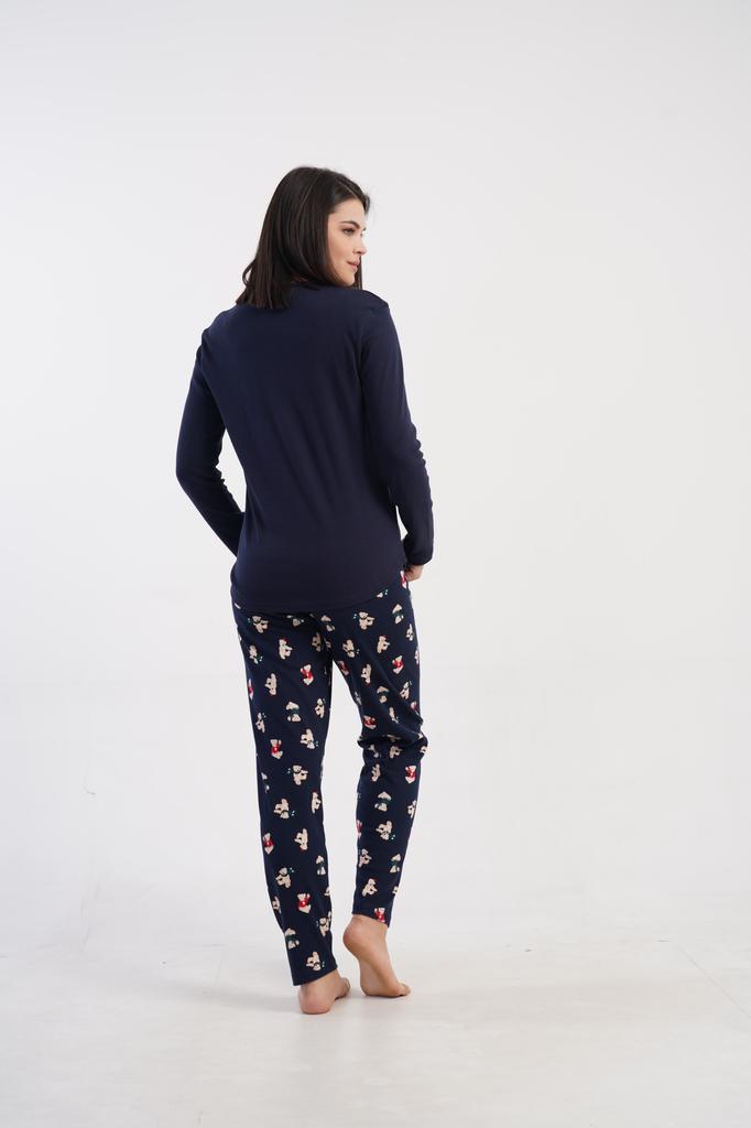 Women's Cotton Pajama Long Pants and Sleeve Comfortable L Vienetta Warm