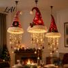 Indoor Outdoor Hanging Lantern, Christmas Hat Xmas Decor Glowing Santa Cap Decorative Light