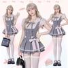 Ligwon Gothic Lolita JK Uniform Set with Mini Pink and Harajuku Korean Christmas Women's Skirt, Gray, Style, Style, Spring, Summer, Autumn, Halloween,