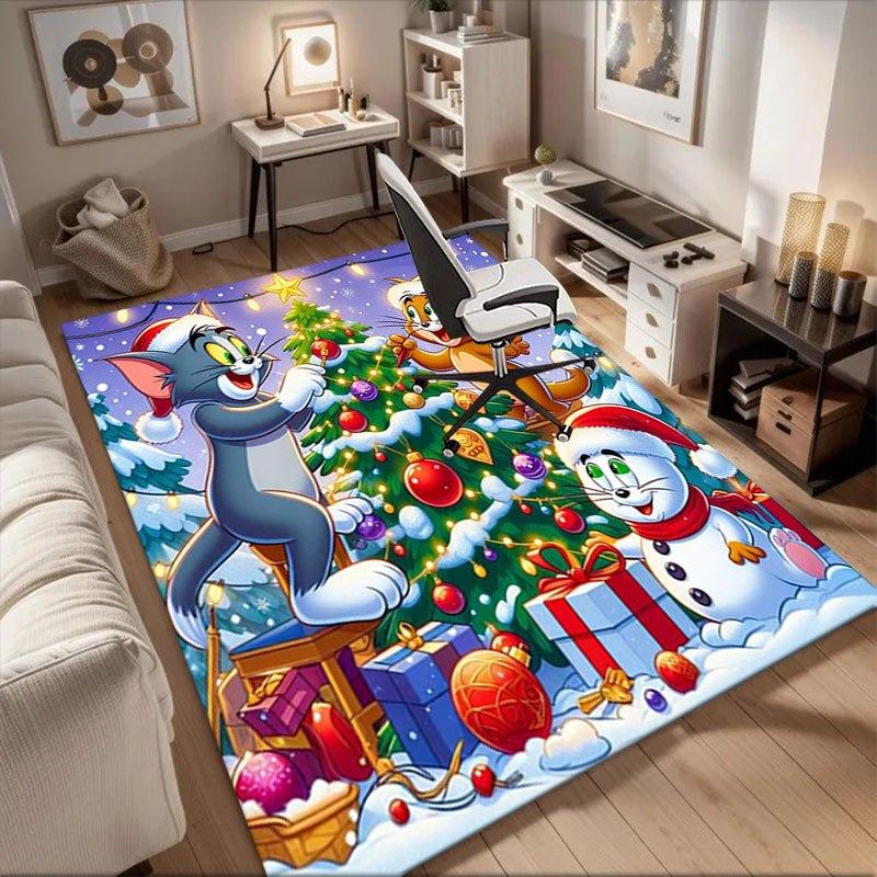 

Tom Jerry Christmas Decorations for Kids Room Wall Art PrintOffice Mat Home Decor Gift For Halloween & Christmas LD1 60cm by 90cm