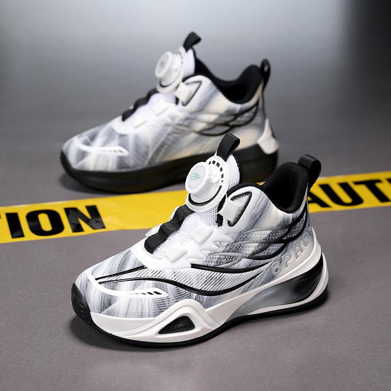 Children's basketball shoes autumn new waterproof leather surface, special students for boys' competitions, middle and older children's shoc