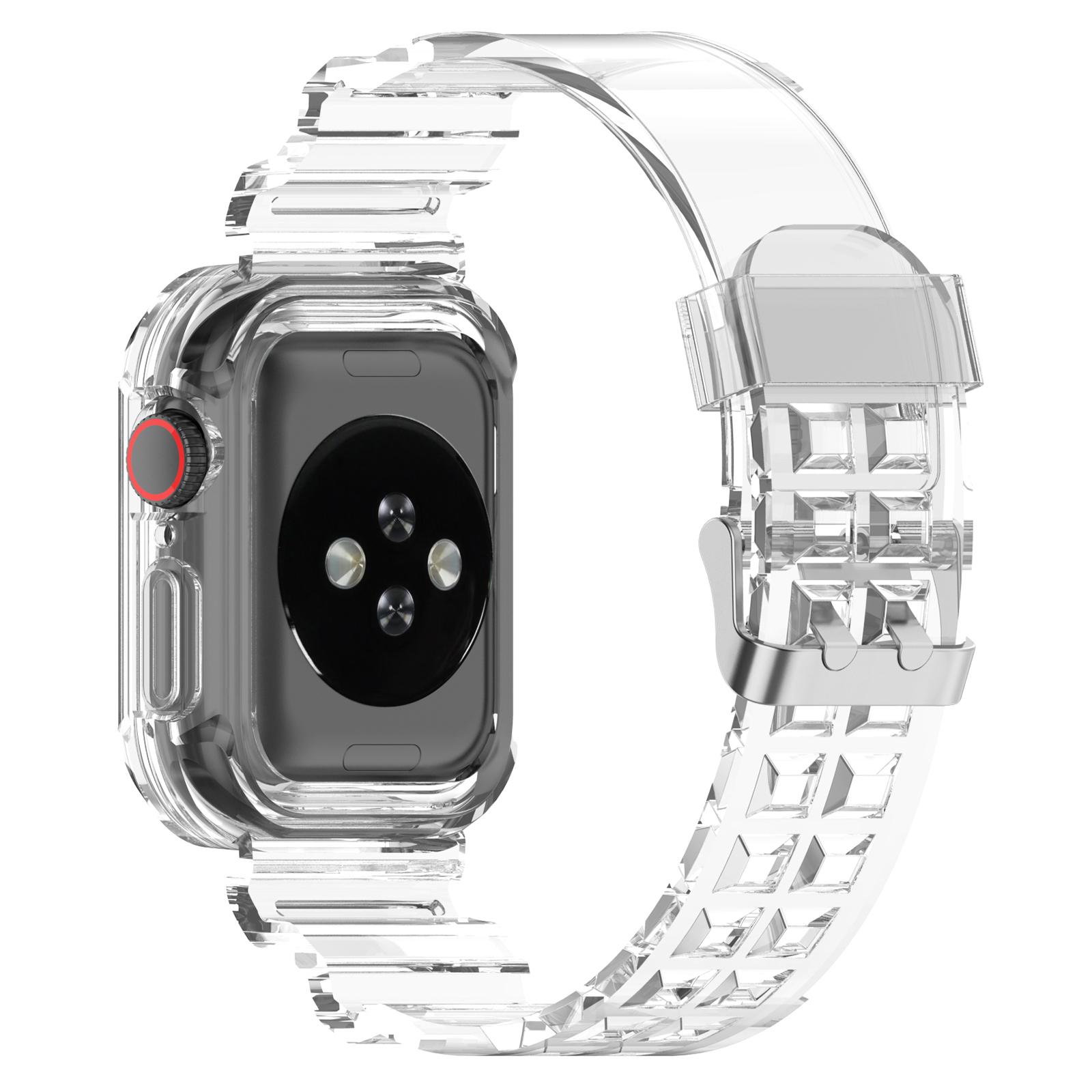 

For Apple Watch Series 10 46mm Integrated Watch Band with Case Cover,Adjustable Watch Strap B