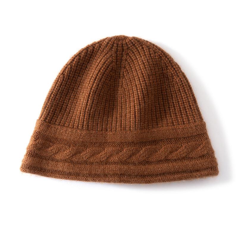Direct Supply Autumn and Winter Cashmere Hat Simple Bucket Hat Thickened Twisted Dome Hat Pot Hat Warm Wool Hat