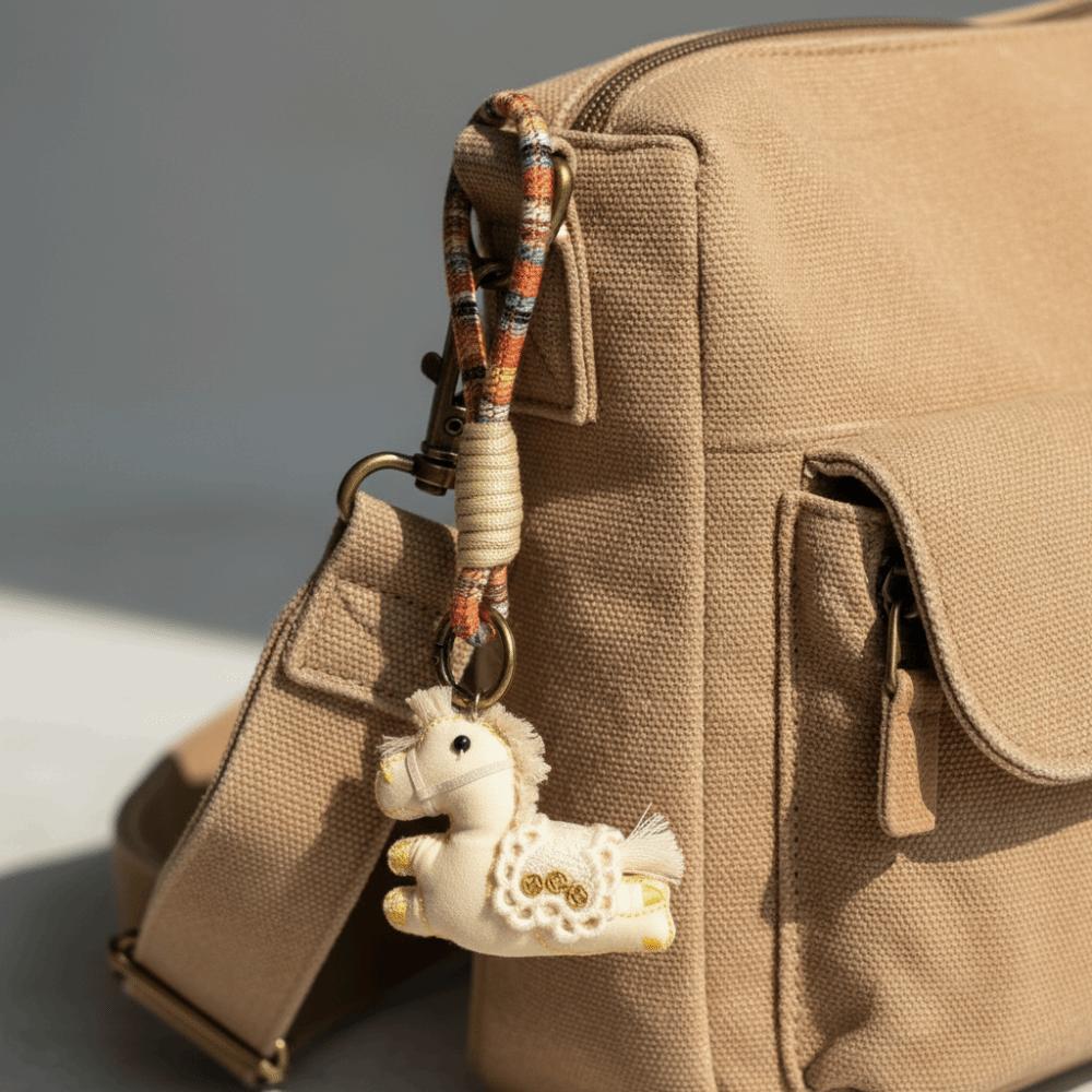 Mini Horse Year Key Ring Cartoon Pony Pendant Plush Toys Stuffed Animal Keyring  New Year