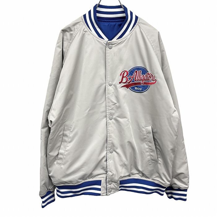 [Used] [Impression AB] WEGO Wego Blouson Jacket Raglan Sleeves Thin Filling Reversible Long Sleeves Dot Buttons 100% Poly L Blue Blue x Red x White x