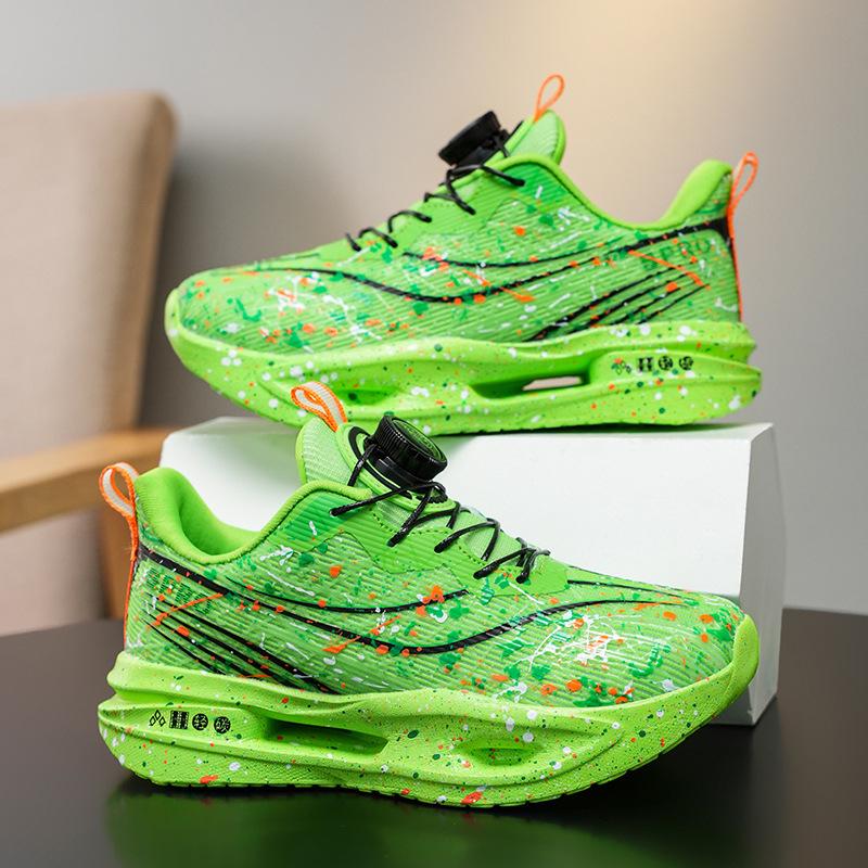 

Children 2025 new outdoor breathable colorful sports shoes rotating buckle sports shoes youth luminous running shoes 40