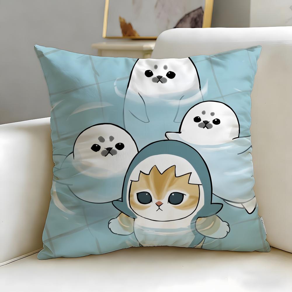 popular cartoon Mofusand Cushion Cover Soft & Easy-Wash Pillow Case – Versatile for Couch, Bed, Travel and Office