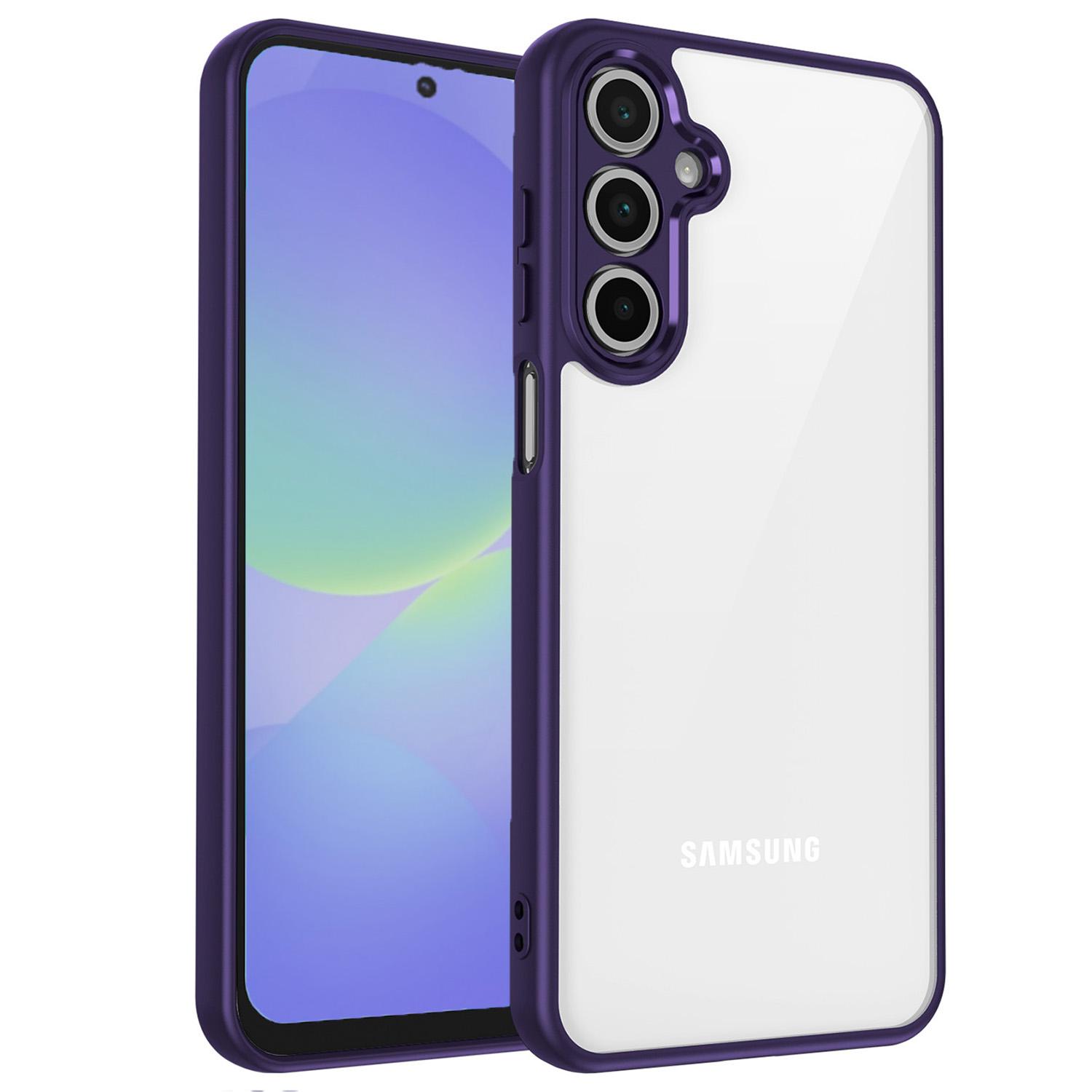 

Для Samsung Galaxy A36 5G Чехол Матовый на ощупь Прозрачный ПК+ТПУ Ударопрочная Задняя крышка для телефона Purple
