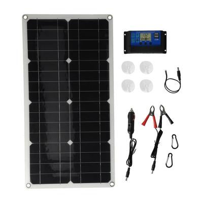 25W Solar Panel Kit Monocrystalline Silicon Solar Panel Battery Charger Kit with 30A Controller for