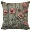 Spring Pink Flower Linen Printed Pillowcase, Nordic Festival Decoration, Simple Living Room Cushion