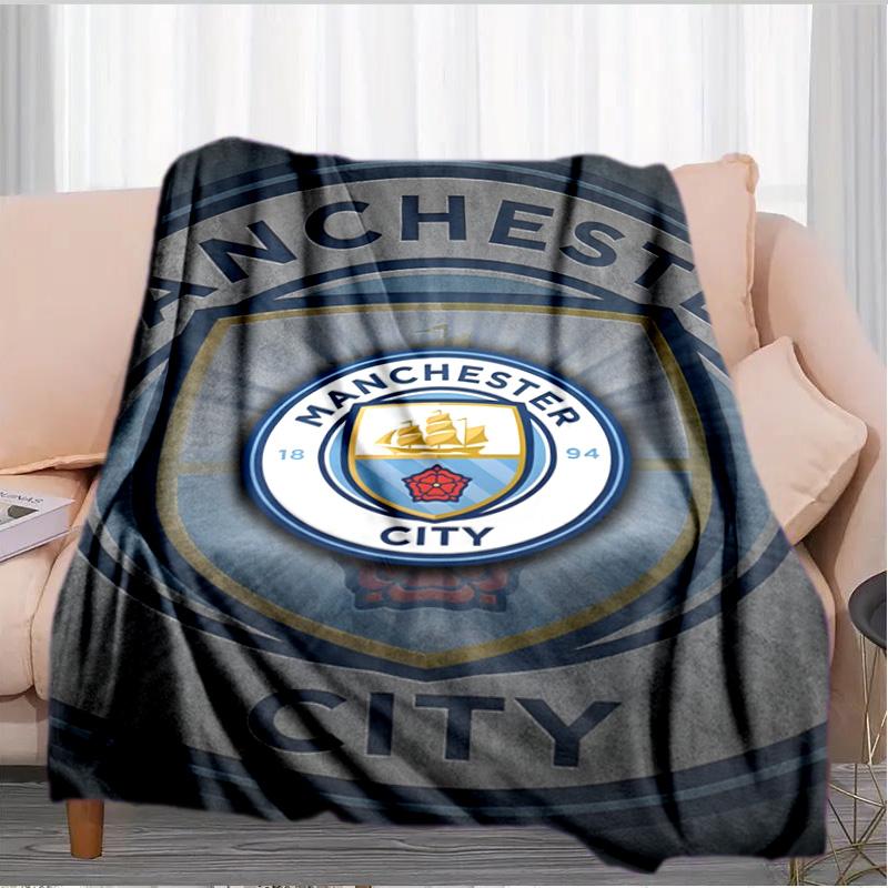 Couverture imprimée City Football Club Couvertures douces en flanelle pour canapé lit Cadeaux pour hommes femmes Couverture de pique-nique Cadeaux de Noël