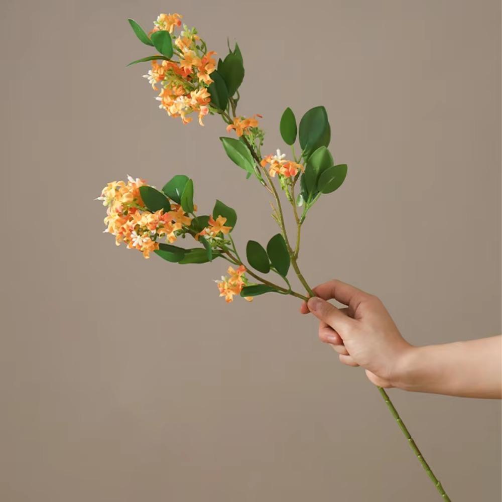1Pcs Osmanthus Artificial Flowers Bouquet Silk 74CM Fake Flower Multicolored Simulation Flower Wedding Garden Decoration оранжевый