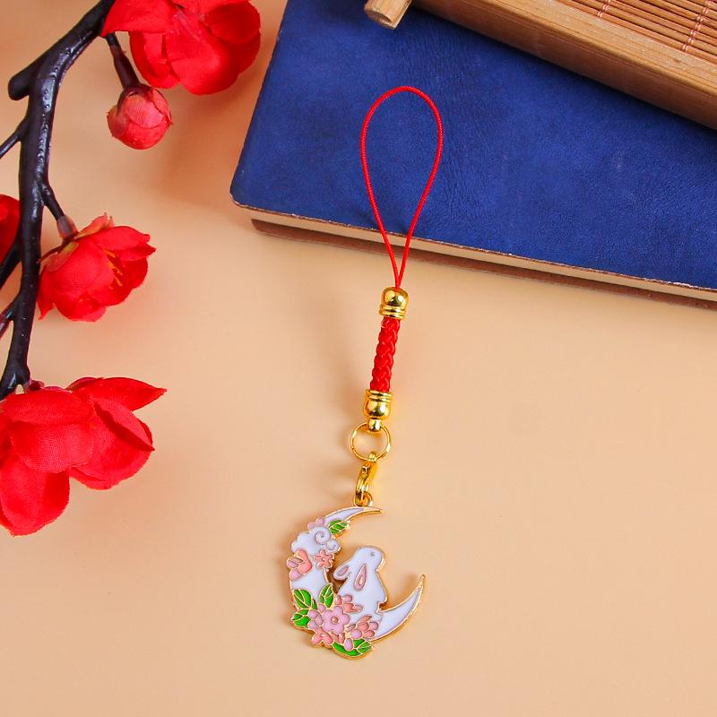 Mid-Autumn Rabbit Keychain Lanyard with USB Flash Drive & Cute Kitten Ornament