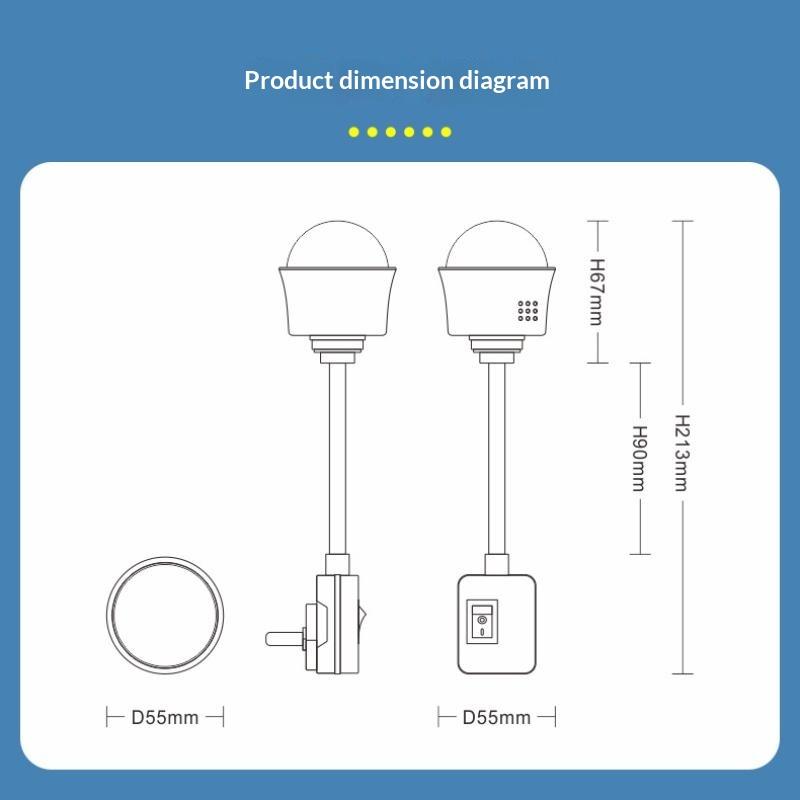 Plug In LED Night Light with Manual Switch Energy Saving Soft Eye Care Lamp for Bedroom Bedside Lighting