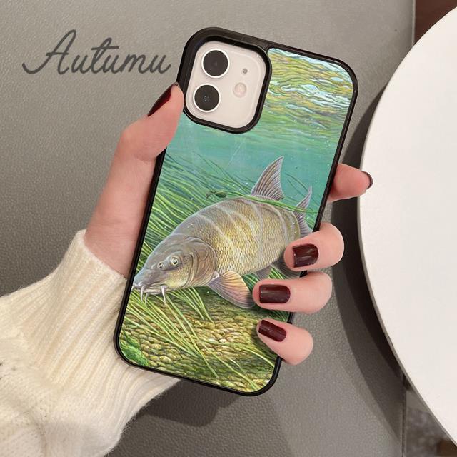 CARP FISH FISHING Phone Case for iPhone 11 12 13 14 Pro Max Mini X XR XS SE 2020 6S 7 8 Plus Samsung Galaxy S21 S22 Cover Shell