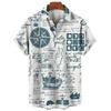 Sailing World Graphic Print Vintage Shirt Fashion Casual Hawaiian Beach Style Summer Oversized Shirts for Men  Women Shirts