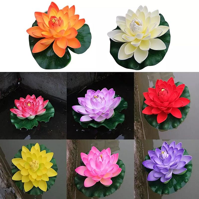 10cm/17cm Lotus Artificial Plantă Falsă Decor Iaz Nufăr Artificial Spumă Plutitoare Lotus Acasă Grădină Acvariu Floare Falsă