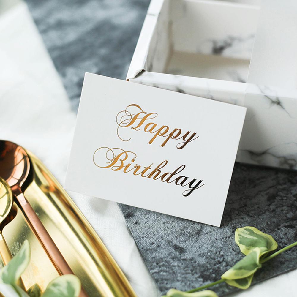 Simple Design Wedding Party Handwriting Message Cards Gold Stamping White Greeting Card Thank You