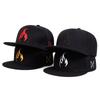 Unisex Flame Embroidery Hip-Hop Hats Outdoor Adjustable Casual Baseball Caps Sunscreen Hat