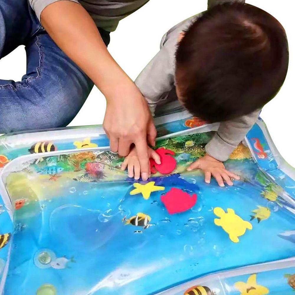 Tappetino Acqua Gonfiabile Per Neonati 70x50 Cm - Tema Marino, Gioco Sensoriale