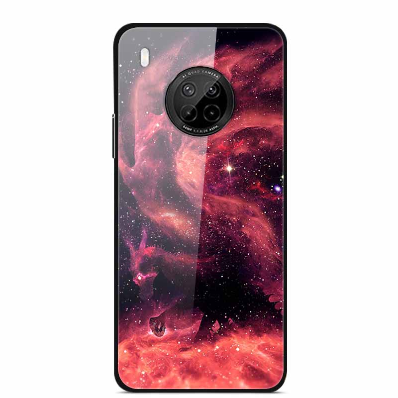 For Huawei Y9A Cases Y8P Y7P Y5P P40 Lite Tempered Glass Hard Back Covers For Huawei P Smart 2021 2020 Cases Bumper Painted Capa