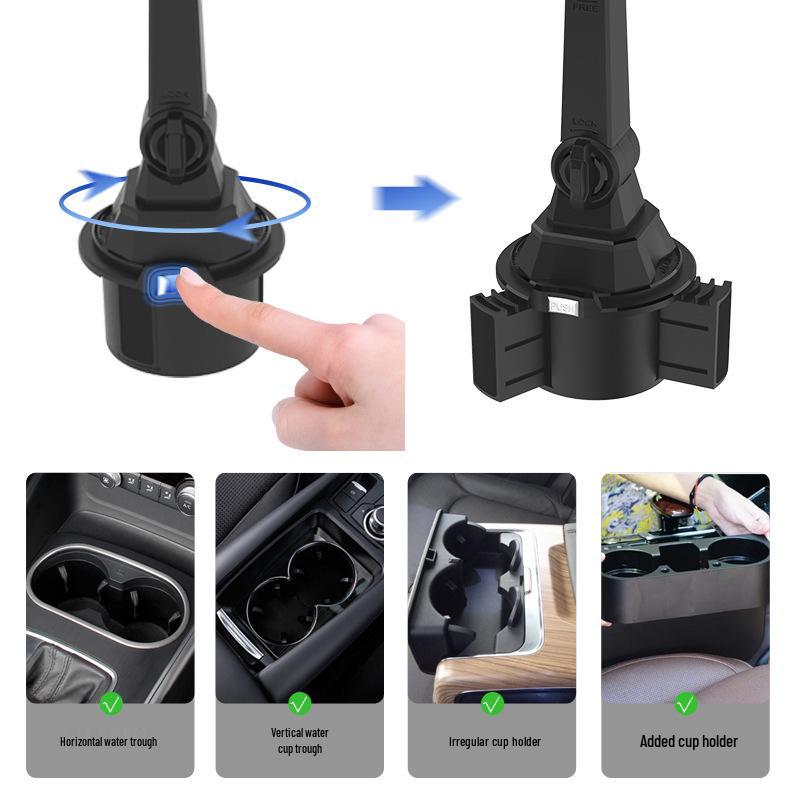 Supporto universale per auto 2-in-1 per porta bicchieri, telefono e tablet