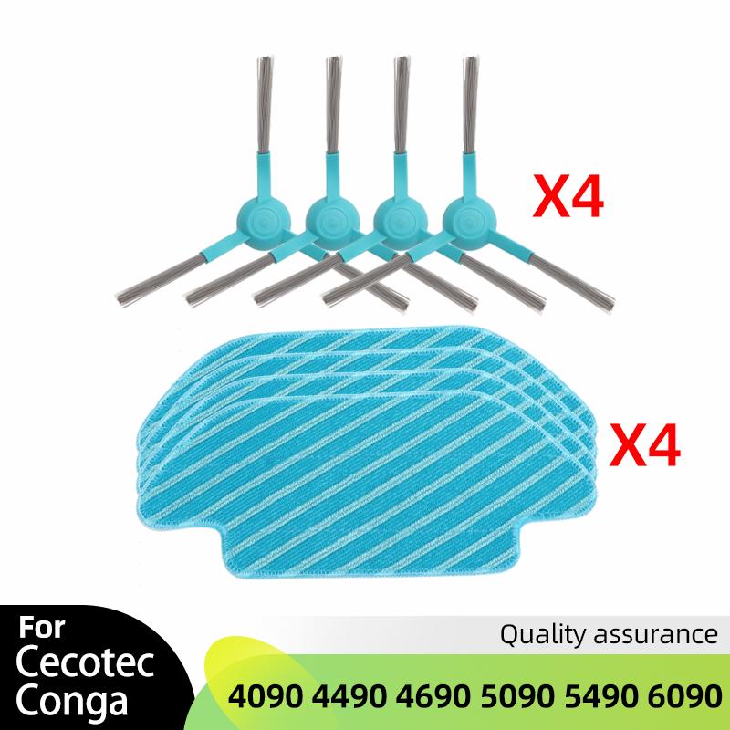 For Cecotec Conga 4090 4490 4690 5090 5490 6090 Robot Vacuum Cleaner Parts Roller Main Side Brush Hepa Filter Mop Rag Accessory