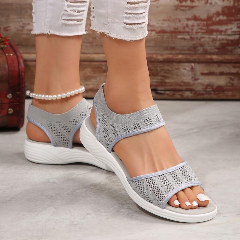 Large size casual foot cover fashion sandals women's new sports one-word fabric flat-bottomed fish mouth shoes